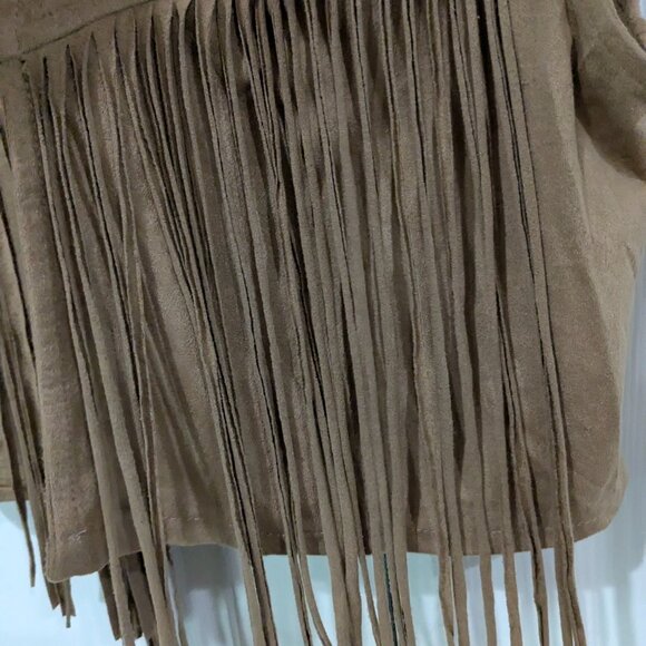 Wild Kiss Women's Fringe Vest, Size Large, Tan - Picture 7 of 12